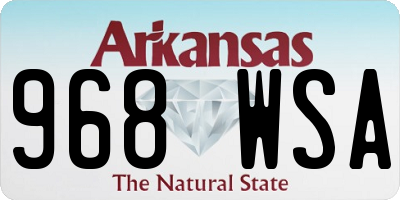 AR license plate 968WSA
