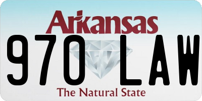 AR license plate 970LAW
