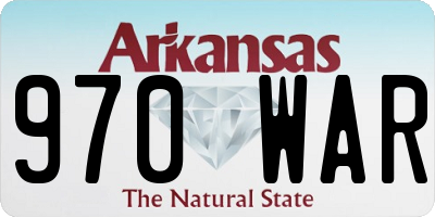 AR license plate 970WAR