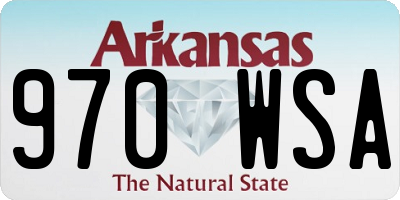 AR license plate 970WSA