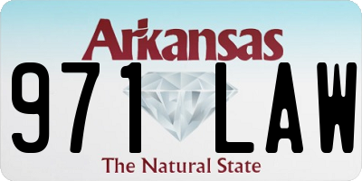 AR license plate 971LAW