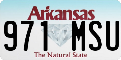 AR license plate 971MSU