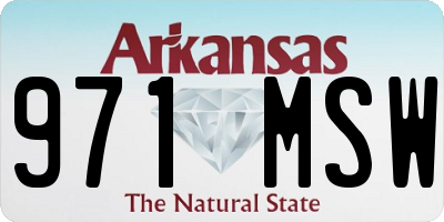 AR license plate 971MSW