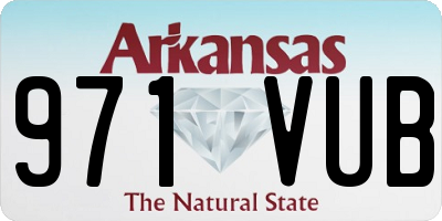 AR license plate 971VUB