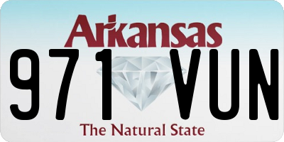 AR license plate 971VUN