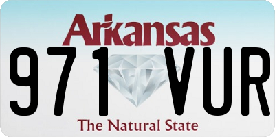 AR license plate 971VUR