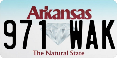 AR license plate 971WAK