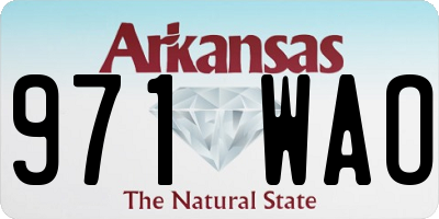 AR license plate 971WAO