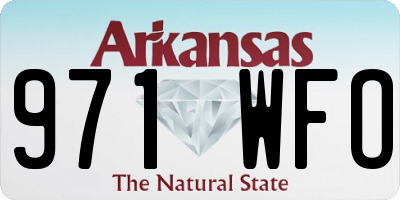 AR license plate 971WFO