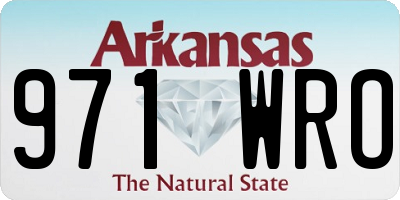 AR license plate 971WRO