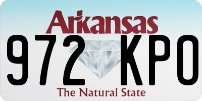 AR license plate 972KPO