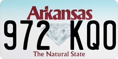 AR license plate 972KQO