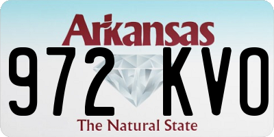 AR license plate 972KVO