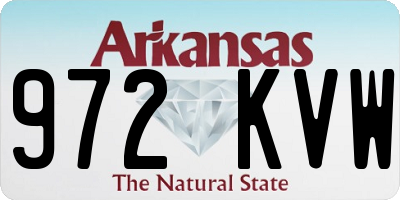 AR license plate 972KVW