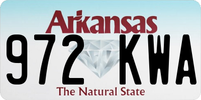 AR license plate 972KWA