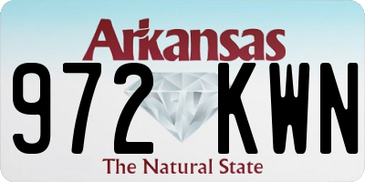 AR license plate 972KWN