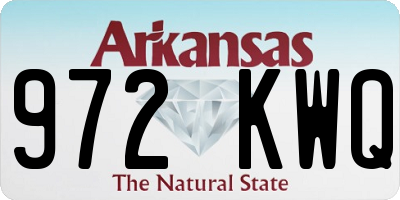 AR license plate 972KWQ