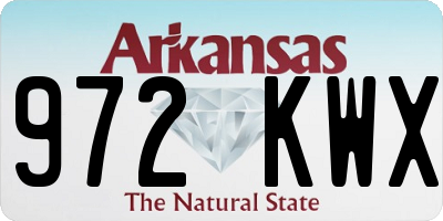 AR license plate 972KWX