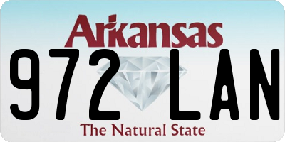 AR license plate 972LAN