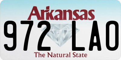AR license plate 972LAO