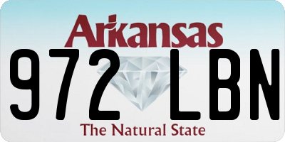 AR license plate 972LBN