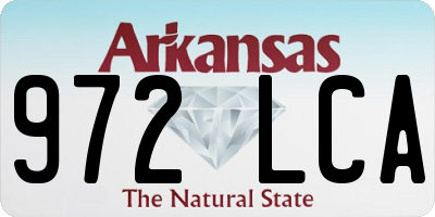 AR license plate 972LCA