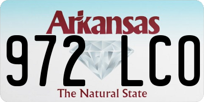 AR license plate 972LCO