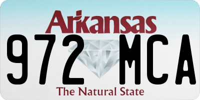 AR license plate 972MCA