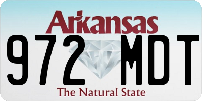 AR license plate 972MDT