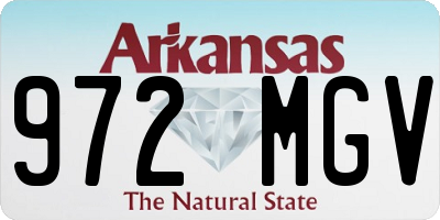 AR license plate 972MGV
