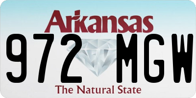 AR license plate 972MGW