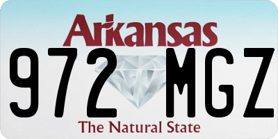 AR license plate 972MGZ