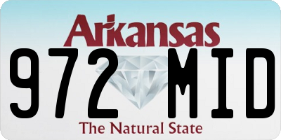 AR license plate 972MID