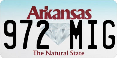 AR license plate 972MIG