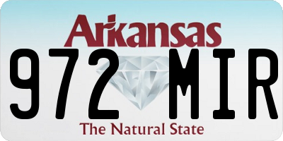 AR license plate 972MIR