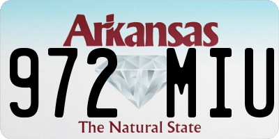 AR license plate 972MIU