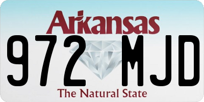 AR license plate 972MJD