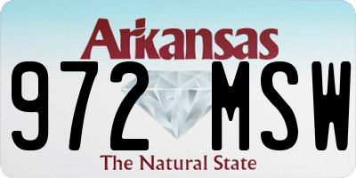AR license plate 972MSW