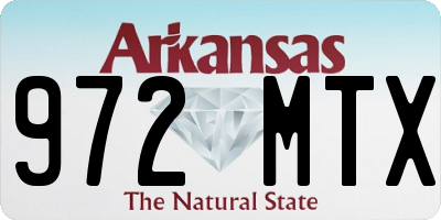 AR license plate 972MTX