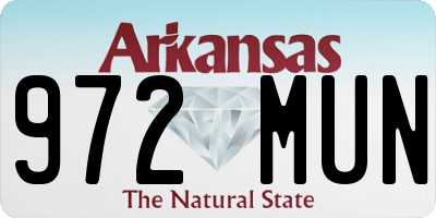 AR license plate 972MUN