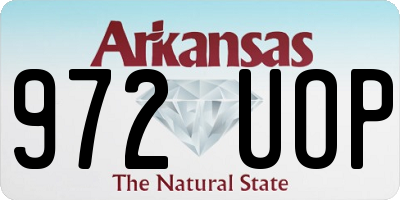 AR license plate 972UOP