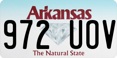AR license plate 972UOV