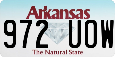 AR license plate 972UOW