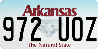 AR license plate 972UOZ