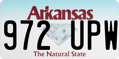 AR license plate 972UPW