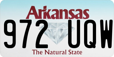AR license plate 972UQW