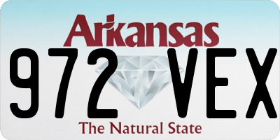 AR license plate 972VEX