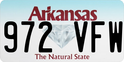 AR license plate 972VFW