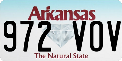 AR license plate 972VOV