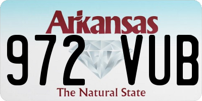 AR license plate 972VUB